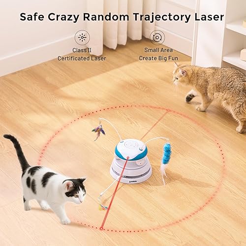Miniatura 3 de Interactive Cat Toy for Indoor Cats - 5 in 1 Cat Laser Toy Automtaic, Rechargble Motion Activated Hide and Seek Toy with Moving Feather, Tarck Balls