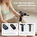 Bob and Brad T2 Gun de massage, puissant pistolet de massage musculaire 4000mAh pile 10mm Amplitude, masseur de percussion avec USB-C Charging pour le dos du muscle du corps de l'épaule, Handheld Massager Cadeaux pour les hommes Femmes