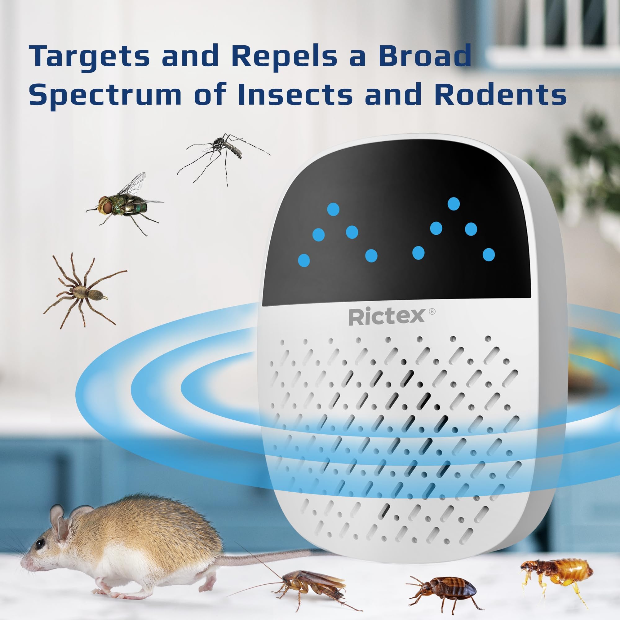 Advanced AI - Repellente per parassiti ad ultrasuoni per interni, per topi, roditori, topi, ragni, formiche, controllo elettronico dei parassiti, confezione da 1