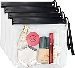 Hen 4 Piece Transparent Toiletry Bag, Airplane Travel Kit, Waterproof Toiletry Bag, Airplane Toiletry Bag, for Men, Women, (20 cm x 20 cm), Transparent/Green, 1pc