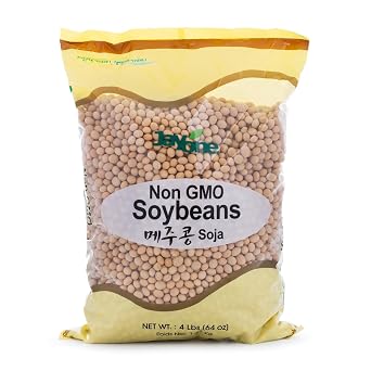 Jayone Soybeans, 4 lb - Dried Soybeans for Cooking, Soy Milk, Soups, Stews, Side Dishes & Pantry Storage