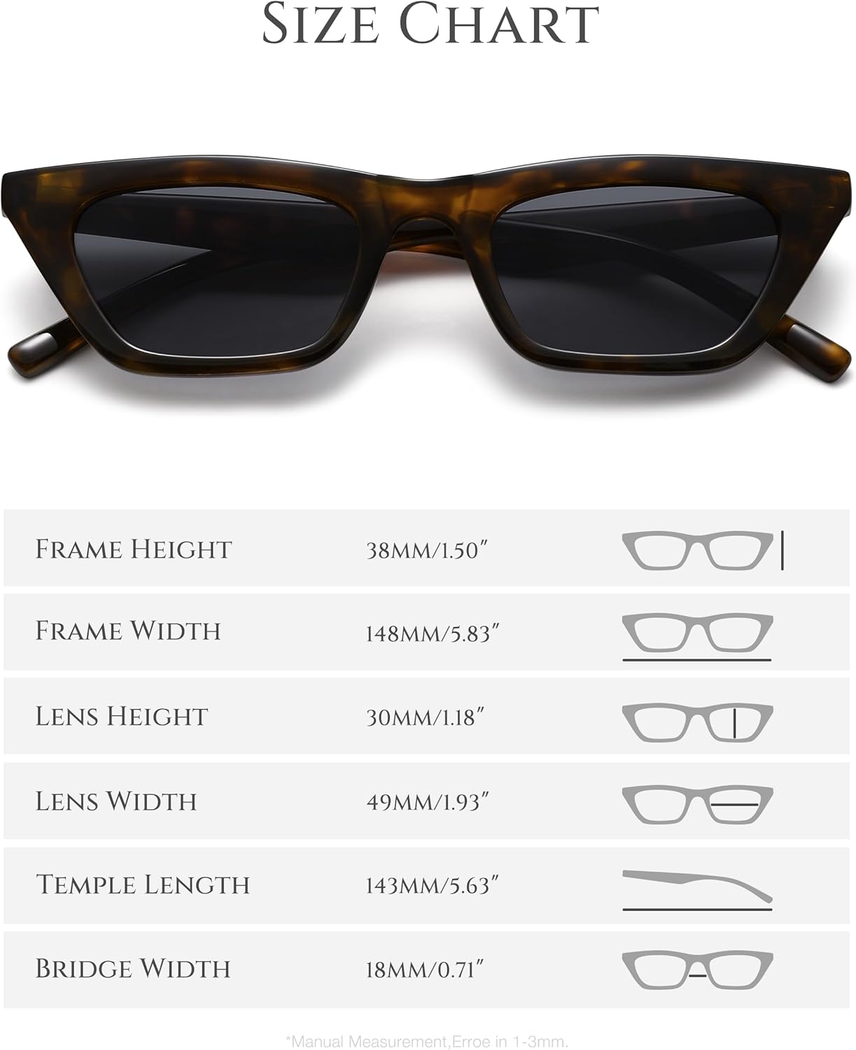 Narrow Square Cat Eye Sunglasses for Women | Retro Vintage-Chic UV400 Driving shades - Image 5