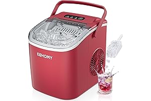 EUHOMY Countertop Ice Maker Machine with Handle, 26lbs in 24Hrs