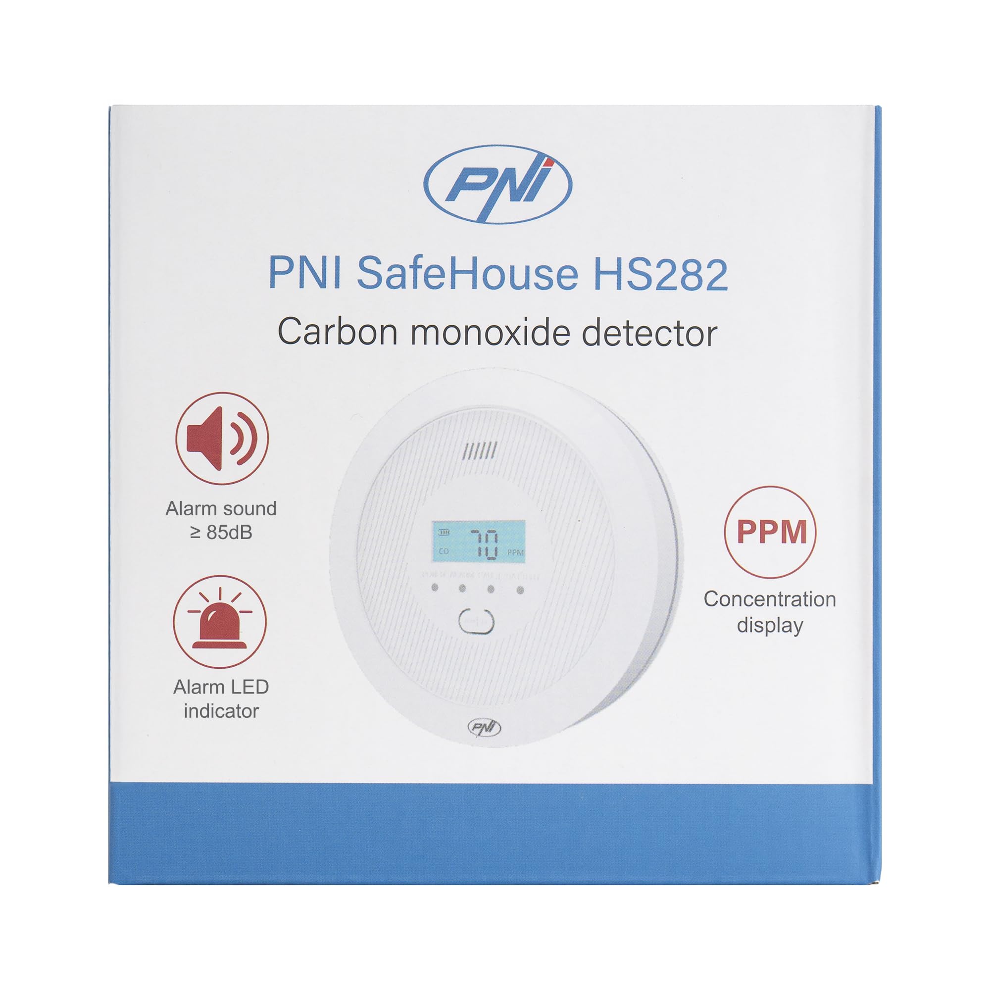 Sensor de monóxido de Carbono (CO) PNI SafeHouse HS282 con Alarma Sonora
