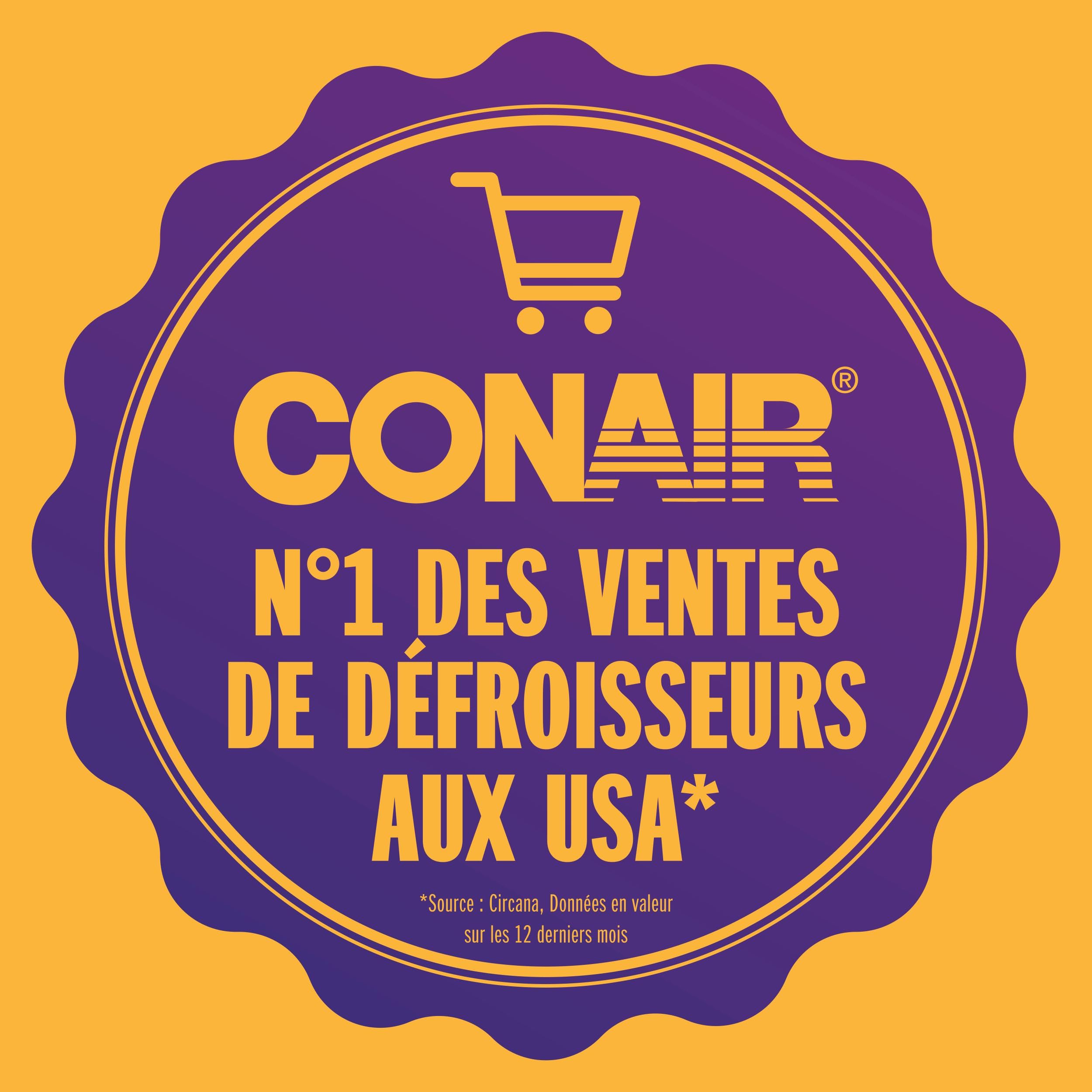 Conair - GS59XE - Défroisseur & fer à repasser à vapeur portable – Turbo Extreme Steam®- 1560W - Prêt en 40 secondes - 5 réglages de vapeur pour tous types de textiles - 4 accessoires inclus