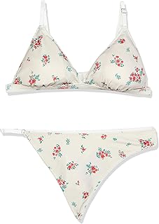 ترنديول طقم ملابس داخلية للنساء متعدد الالوان بحمالات رفيعة وقبعة مزينة بالزهور THMSS25CC00003