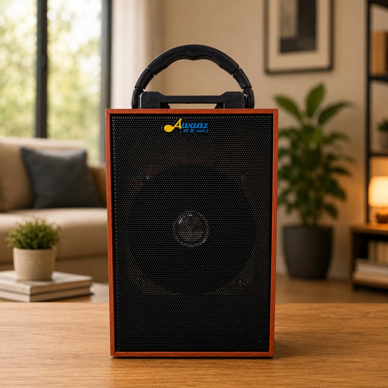 Portable Wireless Bluetooth Speaker with Powerful Bass, USB AUX Support, FM Radio, Rechargeable Battery and Mobile Holder for Home Party Outdoor Travel and Karaoke Use 19 x 13 x 8 cm-image-25