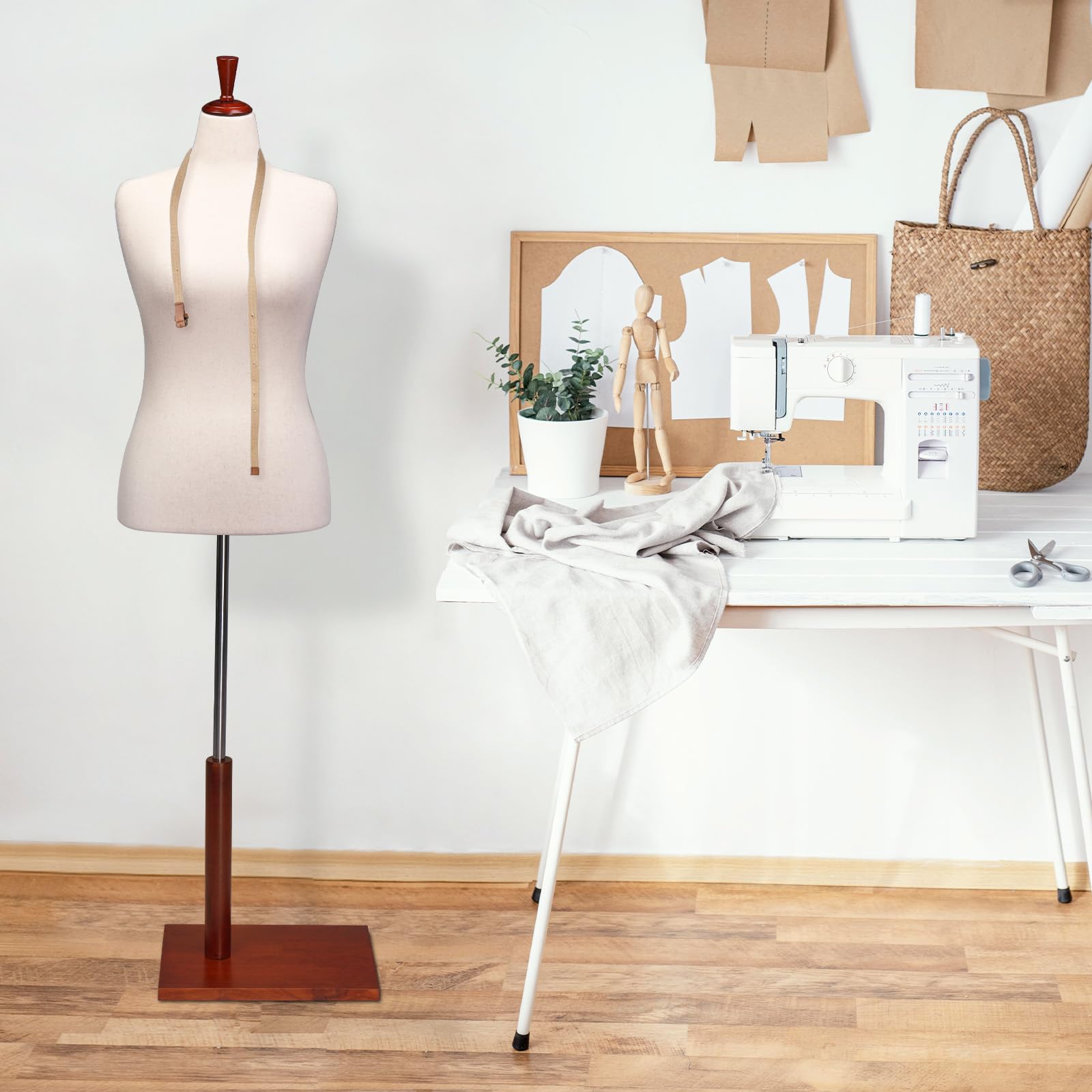 Dress Mannequin VINGLI Female Dress Form, Mannequin Torso Body With  Adjustable Wood Stand For Dress Display Clothes Design, Pinnable Manikin  (White, 10-12 Manikin Body, image size:1600x1600