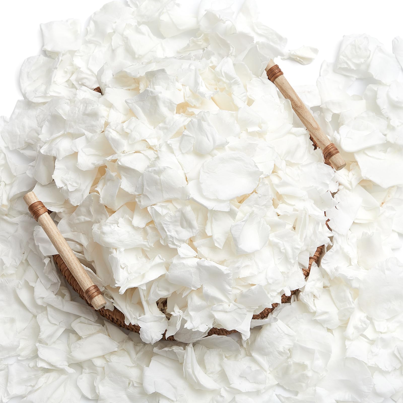 Geiserailie 1400+ petali di rosa bianchi veri, 300 g, liofilizzati, coriandoli naturali per matrimoni, addio al nubilato, proposte, notte romantica, decorazione da tavolo