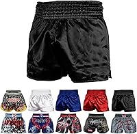 Vista 12 de ROAR-INT - Shorts de Muay Thai para MMA, gimnasio, boxeo, lucha, pantalones cortos de kickboxing, equipo de artes marciales