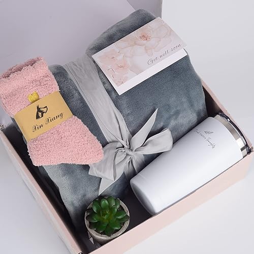 Miniatura 4 de Cesta con texto en inglés Feel Better Basket, Get Well Soon, regalo para mujeres, paquete de cuidado para amigos enfermos después de la cirugía,