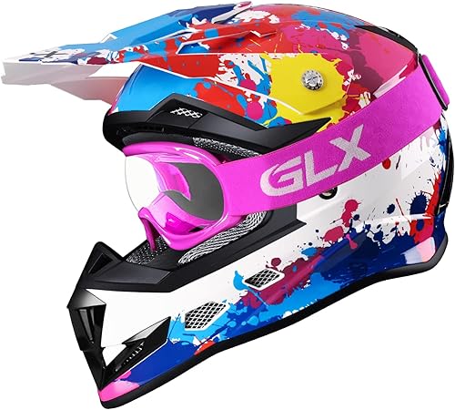 Miniatura 4 de GLX GX623 - Combo de casco de motocross y ATV para jóvenes, color graffiti, mediano - DOT