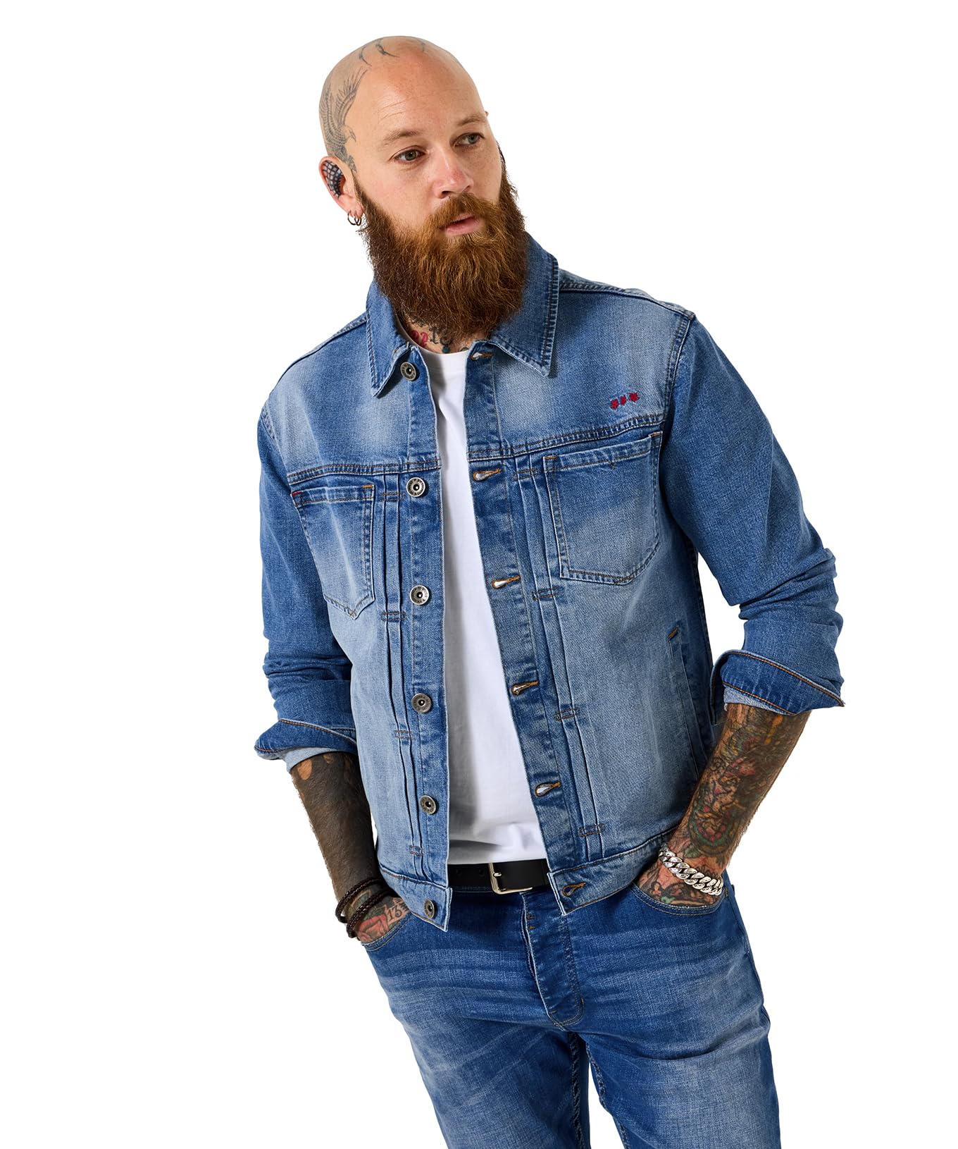 Distinguished Denim Jacket Size Xl Mid Wash   Men's
