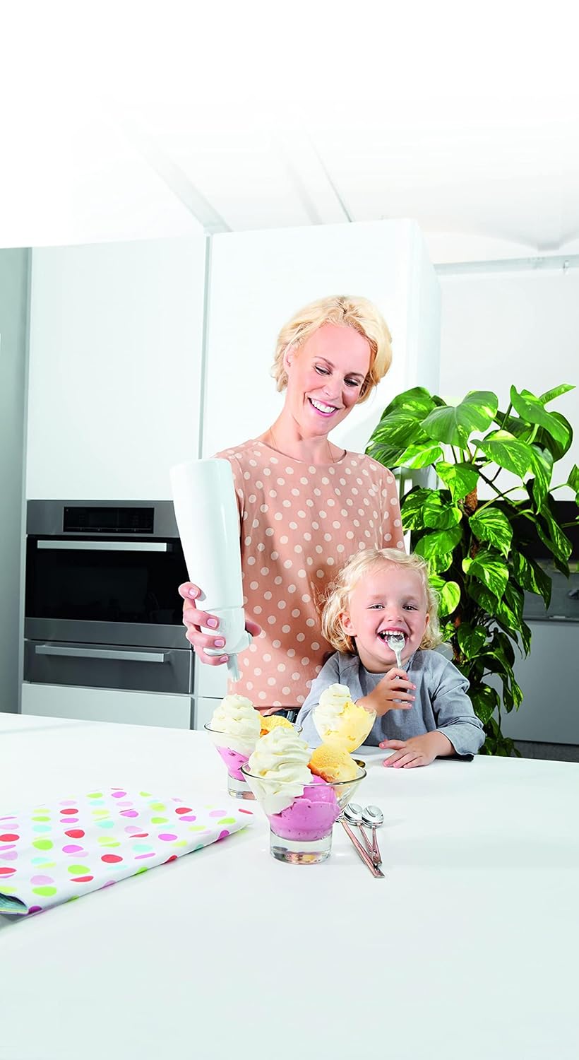 iSi 134001 Easy Whip Plus MiniCream Whipper, 1/2 Pint, Stainless Steel/White