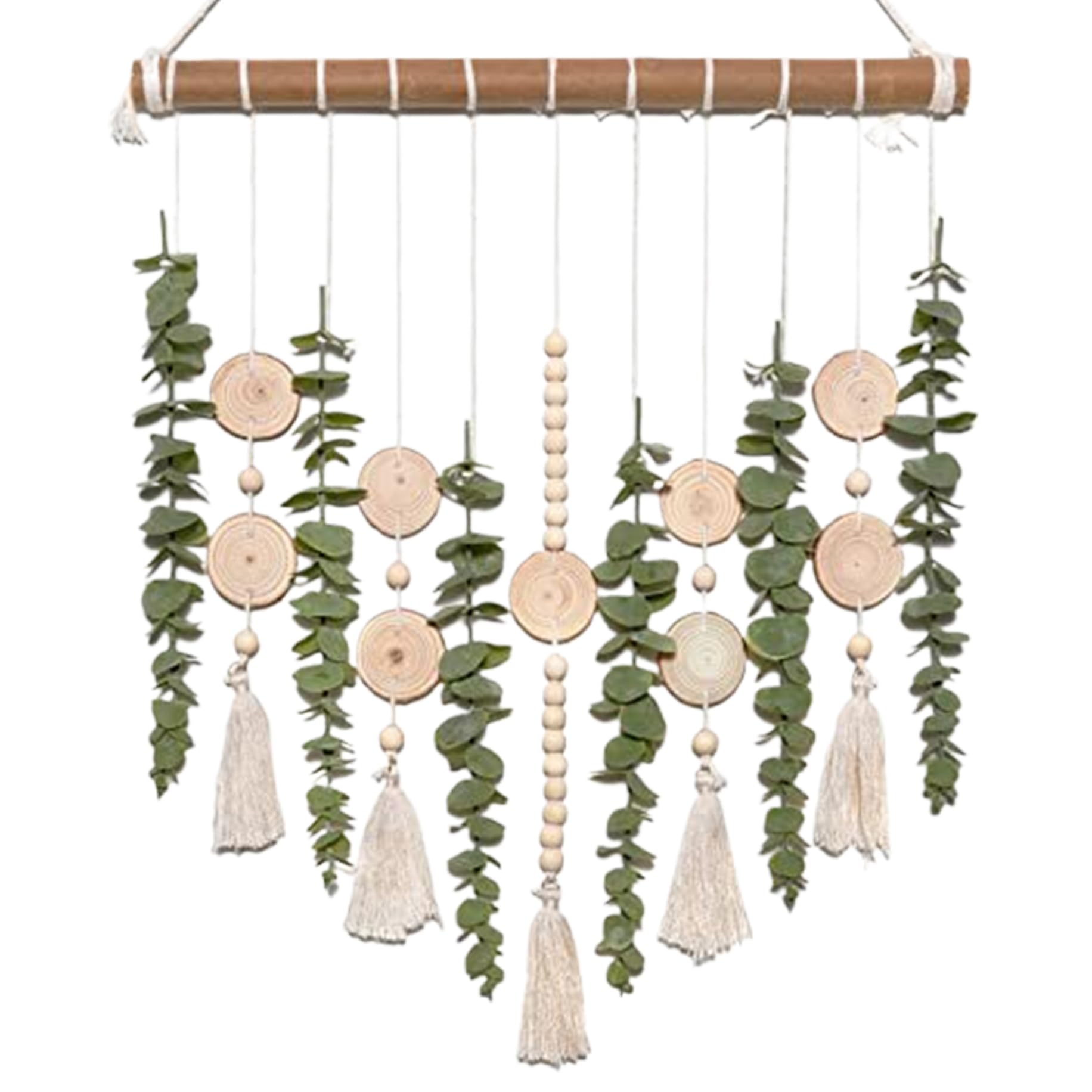 Décoration suspendue en eucalyptus et bois pour intérieur bohème