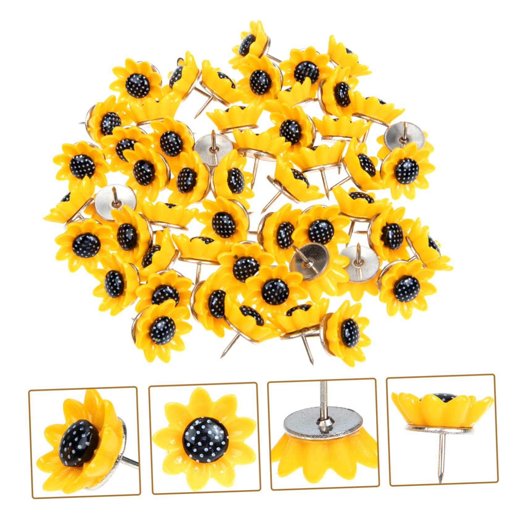 150stücke Sonnenblumen-pinnadeln Kreative Daumennägel Für Korktafeln Bunte Drucknadeln Dekoration Von Pinnwänden Und Fotowänden Für Büro Schule Und Zuhause