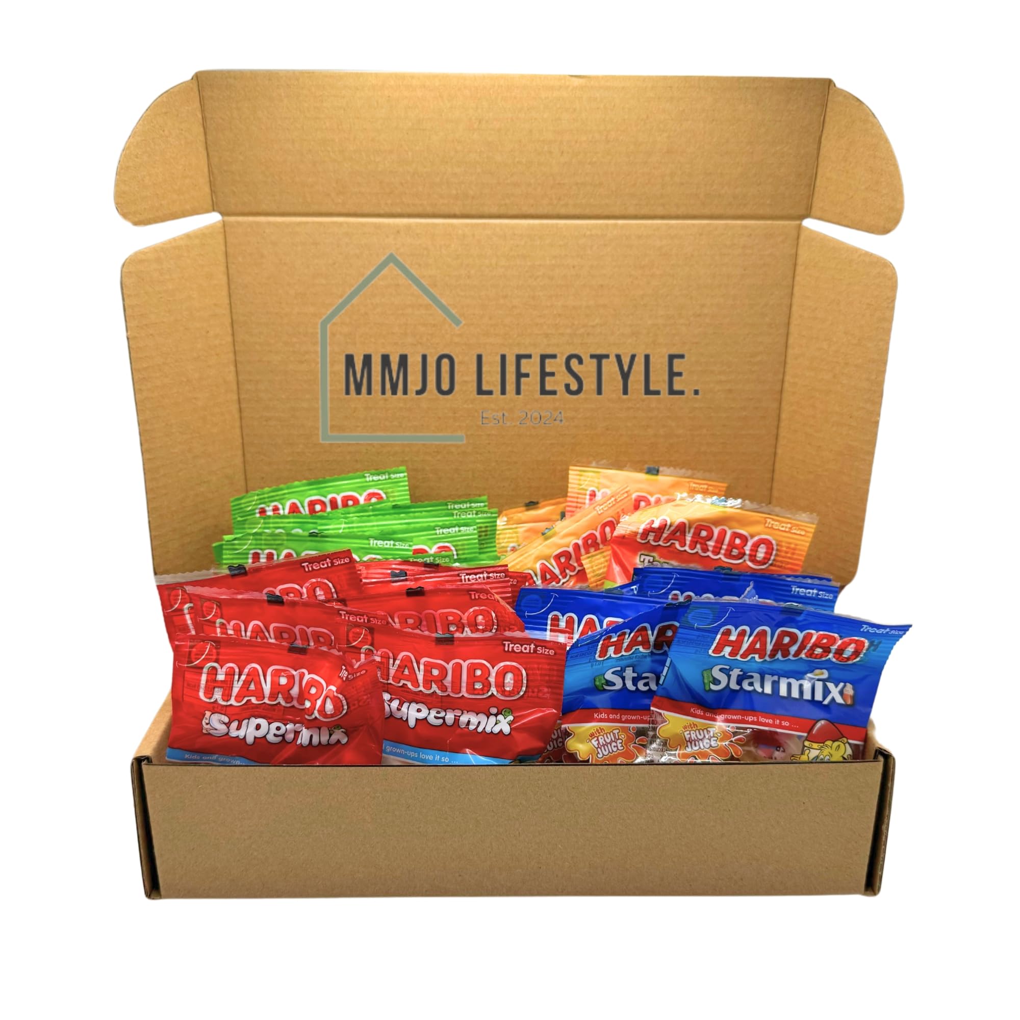 Sweets Multipack Mini Bags Hamper - 40 Packs Of Sweets - 10 Starmix 10 Supermix 10 Strawbs 10 Tangfastics - 16-gram bags - Kids Treats, Birthday, Easter, Christmas, Halloween Treats