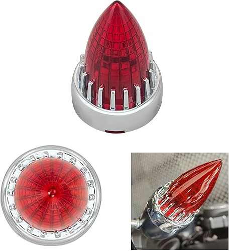 Miniatura 7 de Fundas de lente de señal de giro para motocicleta, paquete de 2, lente de luz trasera roja, ajuste universal, Harley Softail Street Glide Sportster