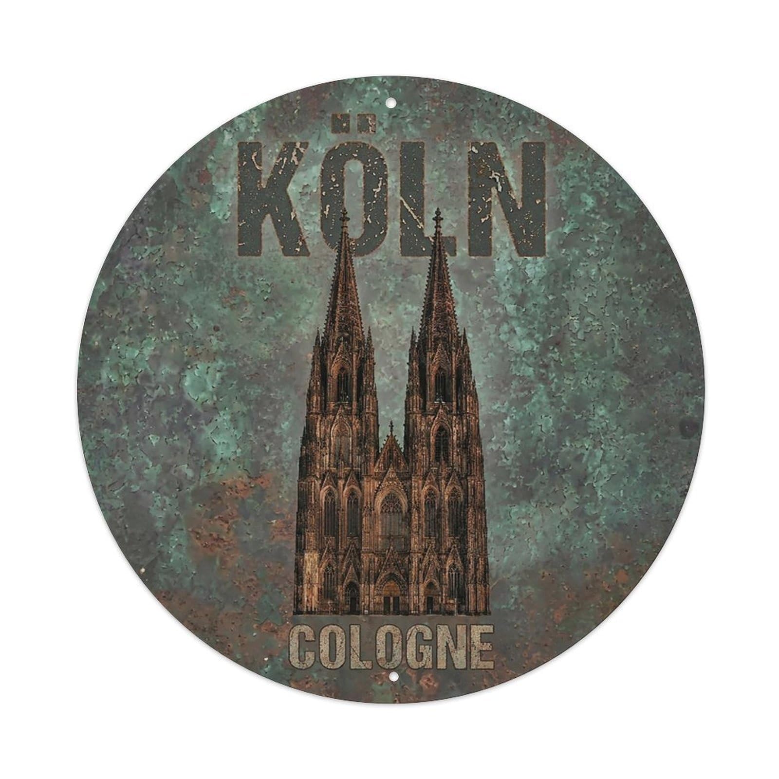 Germany Vintage Travel Cologne Vintage Metal Tin Sign Plaque Wall Decor for Cafe, Club Bar, Office, Garden Metal Poster 8x8Inch