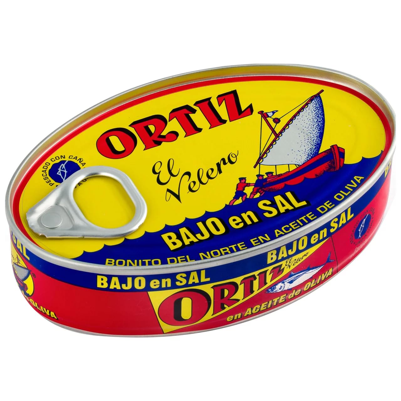 ORTIZ Weißer Thunfisch aus dem Norden in Olivenöl mit reduziertem Salzgehalt 82 g. 9er-Pack