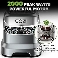 Vista 3 de COZII Countertop Blenders for Kitchen, Professional 2000 Peak Watt for Smoothies/Ice Crushing/Frozen Drink/Puree, Smoothie Blender with 64oz Pitcher