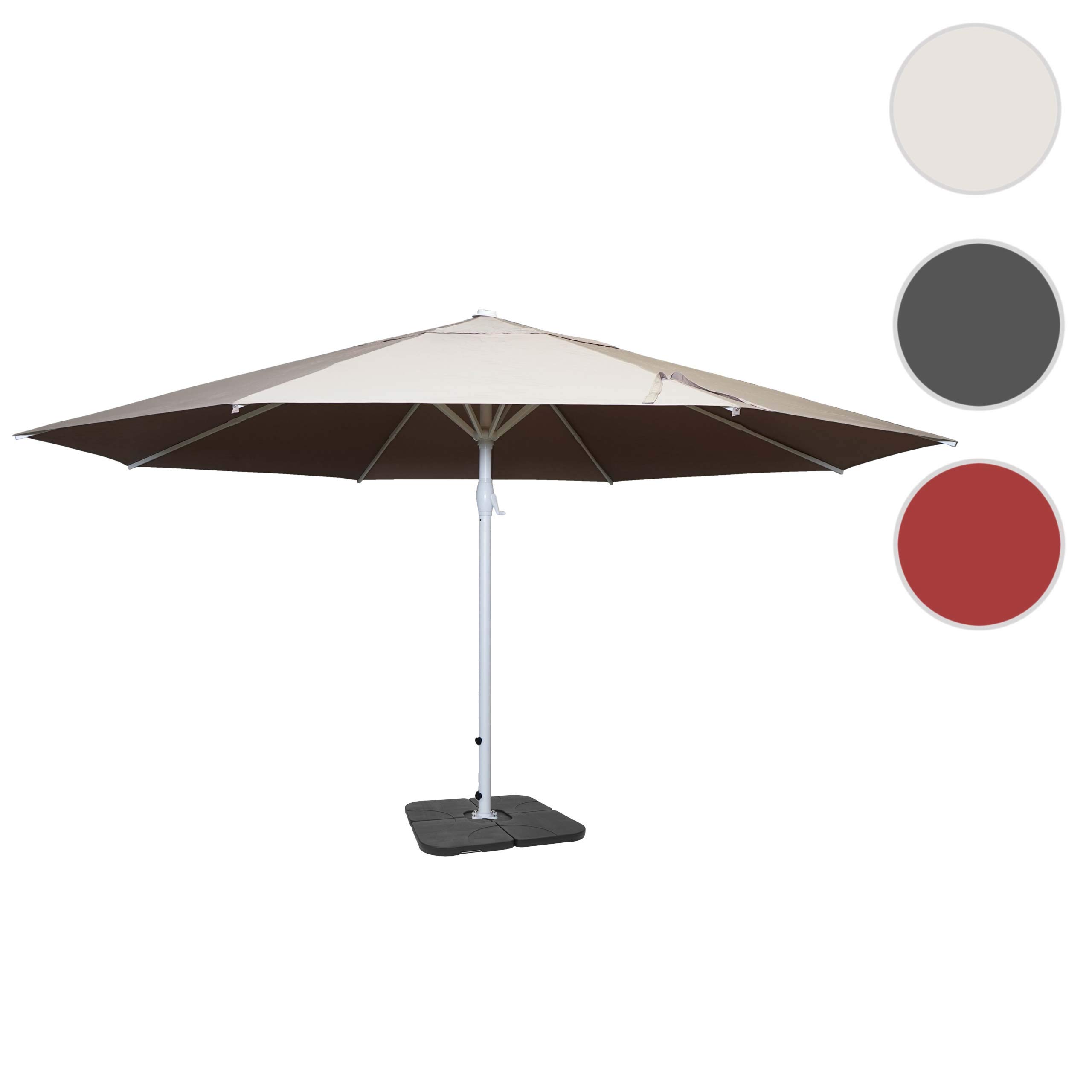 Mendler Parasol przeciwsłoneczny Meran II poliester/aluminium Ø 5 m ze stojakiem - kremowo-beżowy