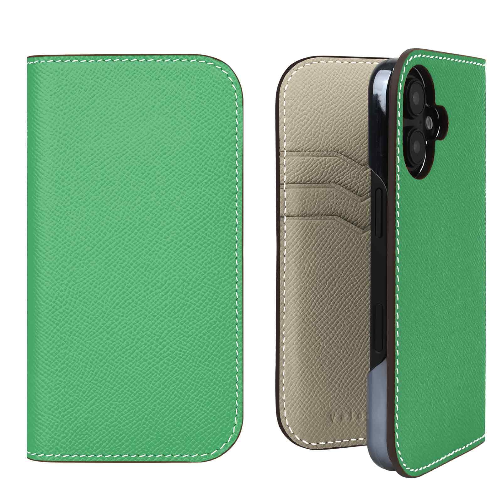 iPhone16 Valorex手帳型ケース イタリアンレザー　エメラルド 本革 iPhone16 Valorex手帳型ケース イタリアンレザー エメラルド 本革