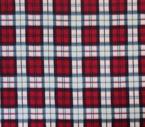 Impresiones de tela polar de tela polar *Tartán Óptico Rojo* / 60 pulgadas de ancho/Vendido por The Yard FE-N-345