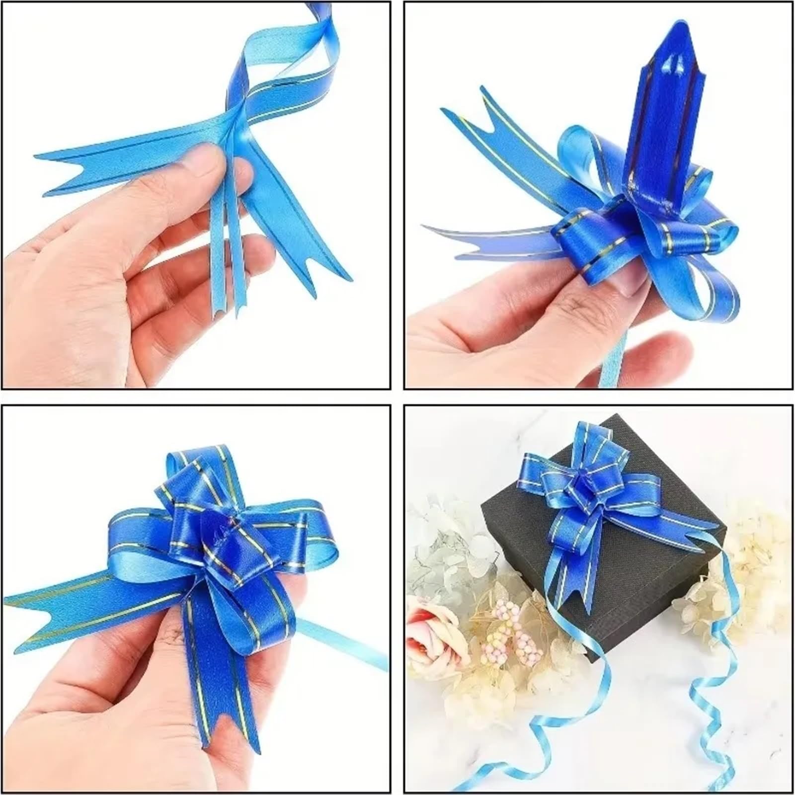 Schleifen zum Ziehen, bunt, Geschenkverpackung, Halloween, Weihnachtsdekoration, Hochzeit, Geburtstag, Jahrestag, Party, 160/400 Stück (400 Stück, Silber)