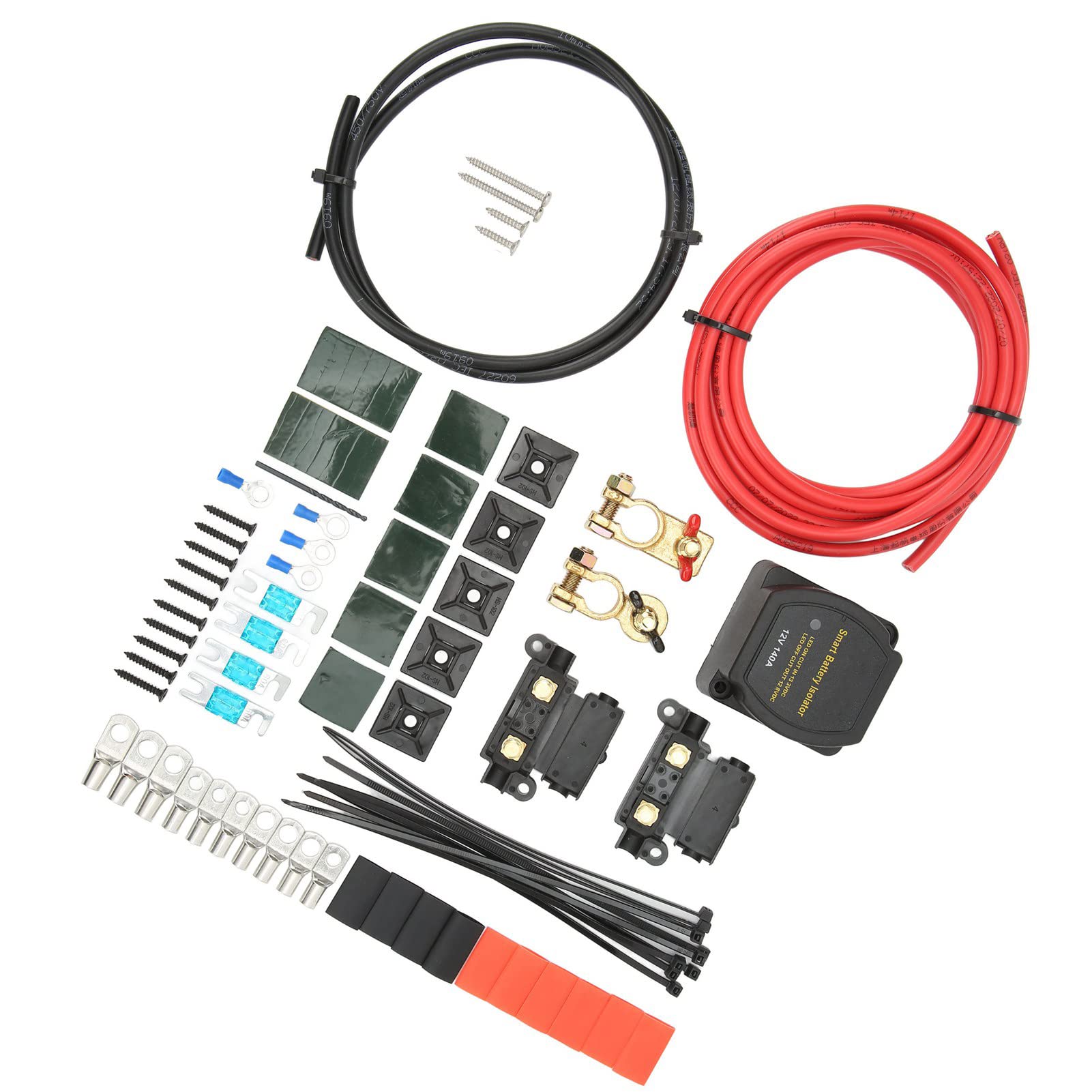 Kit de Aislador de Batería Dual, relé Sensible Al Voltaje Automático de 140 Amperios 12 V con Protección de bajo Alto Voltaje, para Automóviles, Vehículos Recreativos,