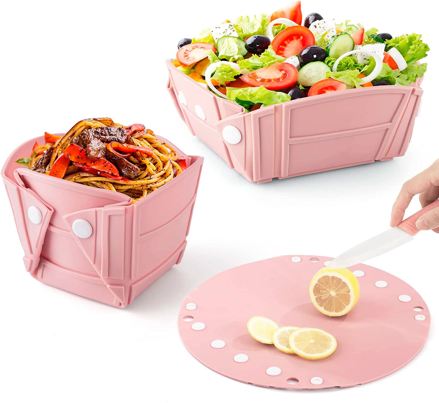 Ciotola Pieghevole In Silicone 1200ml Con Coperchio - Ideale Per Campeggio, Viaggi E Outdoor - Foto 6