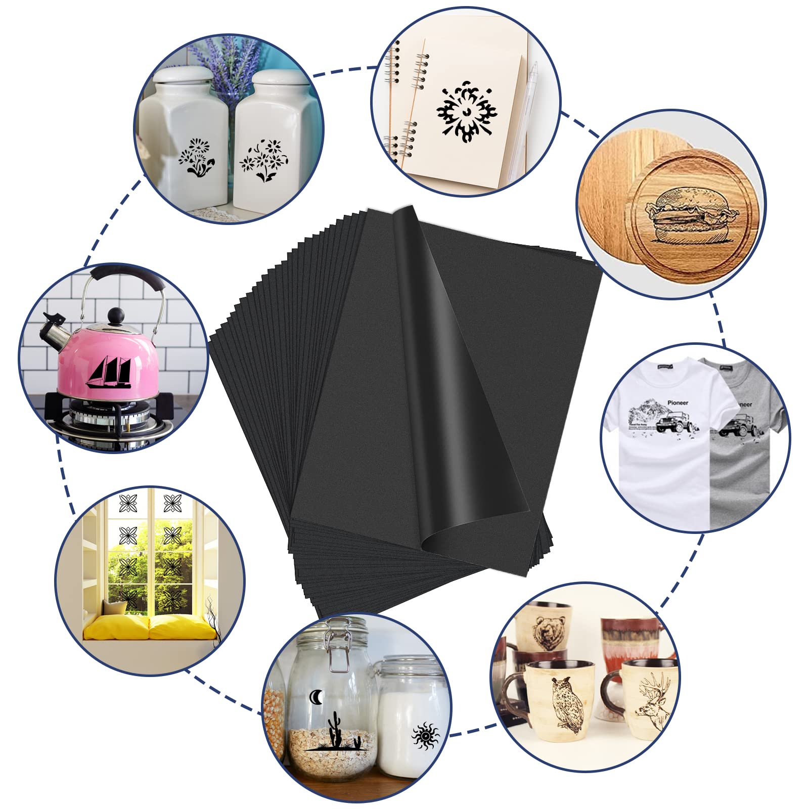 50 Fogli Carta Carbone Per Trasferimento - Bianco, Formato A4, Per Legno, Tela, Vetro - Foto 5