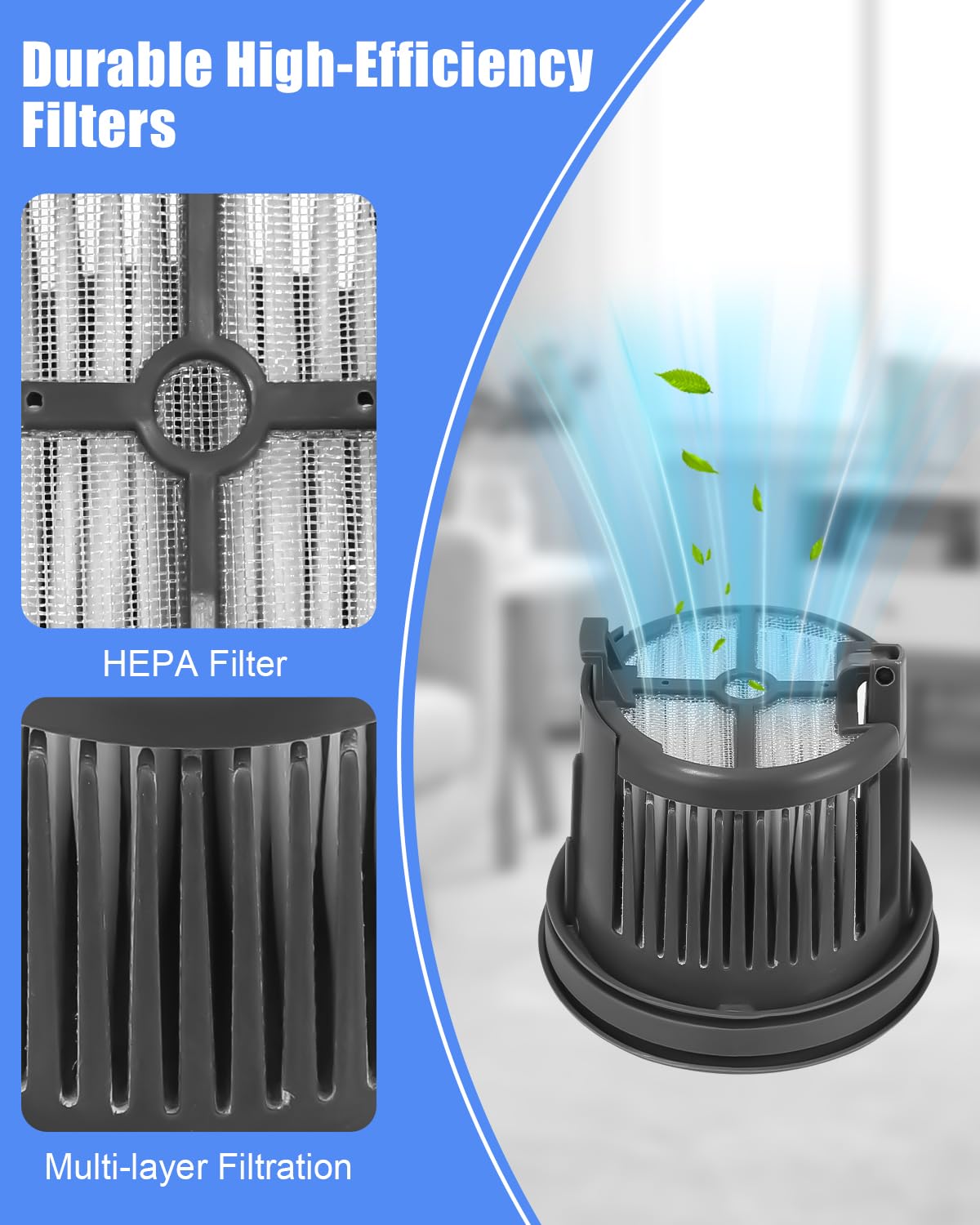 Zestaw 6 akcesoriów, wałek szczotkowy i filtr, zestaw akcesoriów do Dreame H14 Pro, H14, H14, Dual akcesoria, zestaw wymiennych szczotek, filtrów, odkurzacza na mokro i sucho, części zamienne