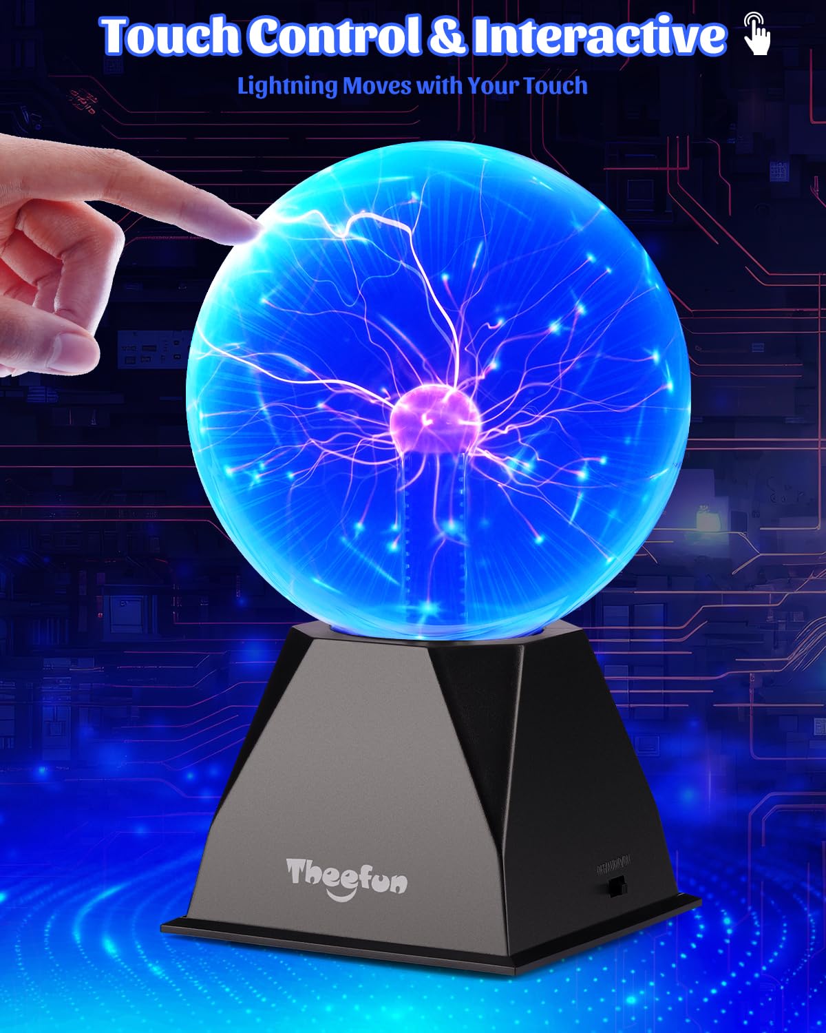 Etigood Plasma Ball, Touch Sensitive Plasma Globe Lamp, Plug-in Crystal