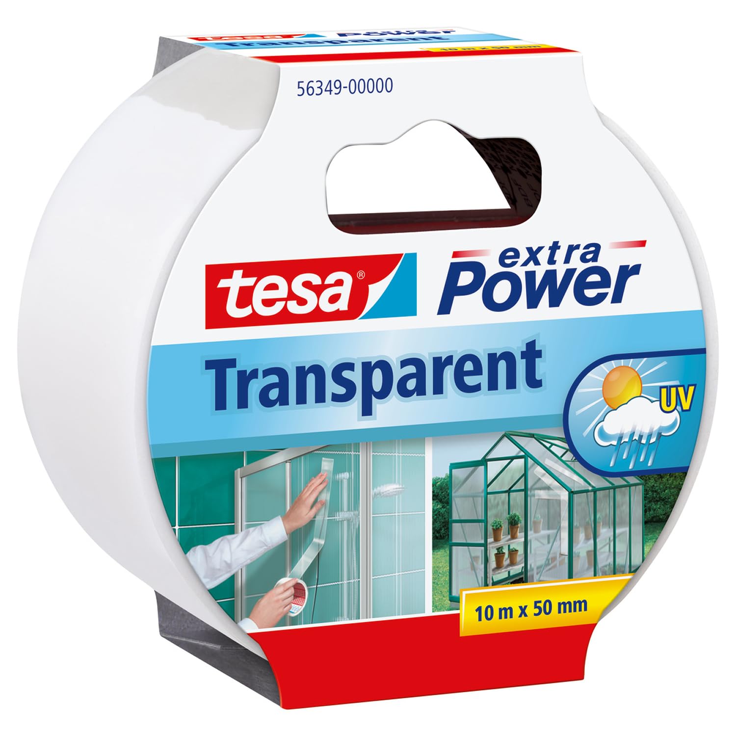 tesa extra Power Reparaturband transparent, selbstklebend, für Haushaltsreparaturen, 10m x 50mm