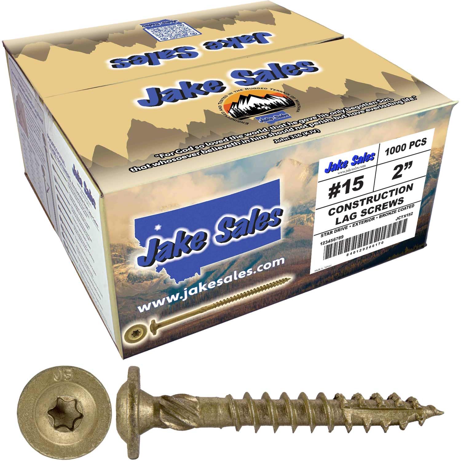 Jake Sales Lag Screws #14 x 1 - 100 Count -11