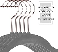 Vista 3 de VECELO Perchas de terciopelo de alta calidad resistentes (paquete de 50), antideslizantes y ahorran espacio con 6 clips para los dedos y soporte