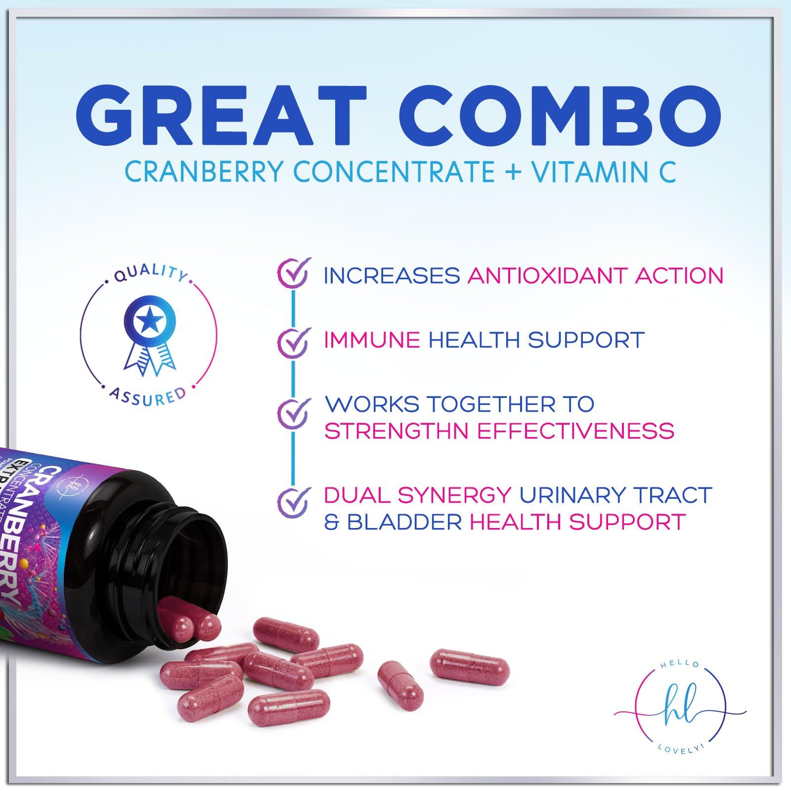 Cranberry Extract 500mg Supplement Pills - 3X Strength Concentrated Natural Whole Fruit Cranberry with Vitamin C, Triple Strength for Cleanse & Urinary Tract Health Support, Gluten Free - 120 Capsules — Amazon image 7