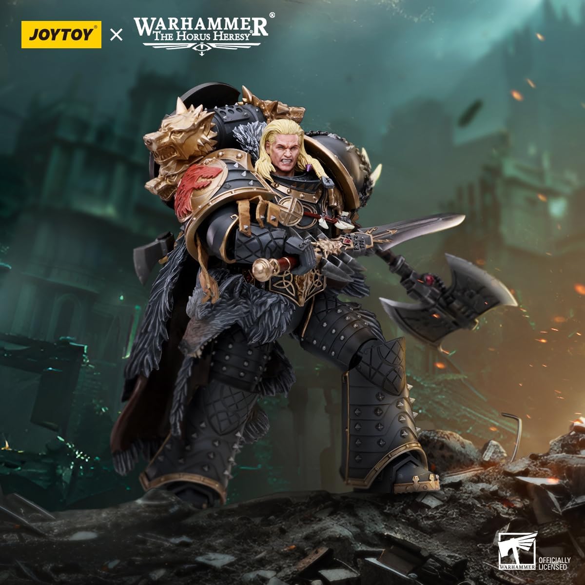 JoyToy Warhammer 40k The Horus Heresy Space Wolves 1/18 Scale Collectible Action Figure: Leman Russ Primarch of The VIth Legion