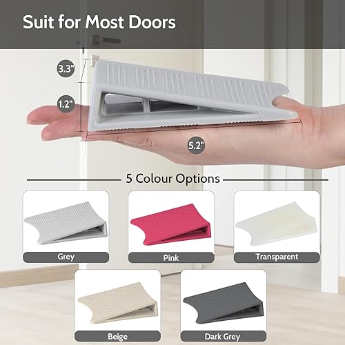 Vista 5 de Topes de puerta patentados originales para la parte inferior de la puerta, tope de puerta de goma antideslizante, cuña de puertas para alfombras