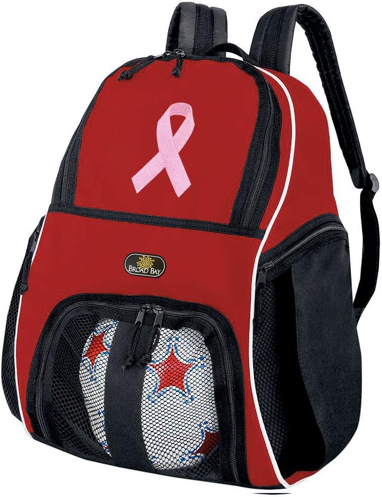 Broad Bay Pink Ribbon Soccer Ball Backpack or Pink Ribbon Volleyball Bag