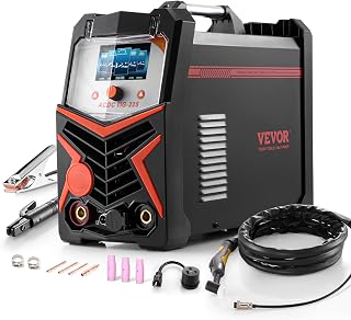 VEVOR TIG Welder, 225A 6-In-1 Aluminum Welding Machine (Large LED Display)- AC TIG/DC TIG/AC Pulse TIG/DC Pulse TIG/Spot TIG/MMA(Stick), 110&220V Dual Voltage Electric Welder with IGBT Inverter