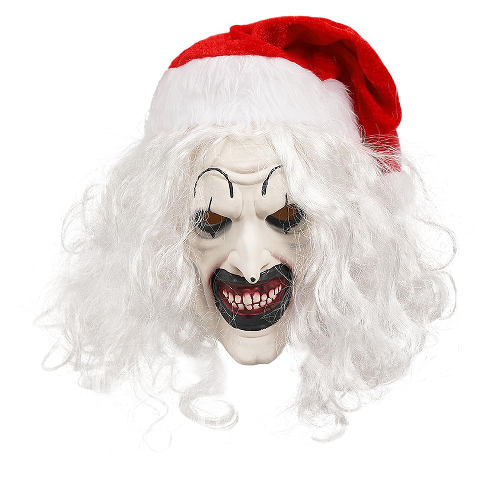 SINSEN Terrifier Art - Máscara de payaso asesino aterrador, accesorios de disfraz de Halloween espeluznante cosplay para hombres y mujeres adultos