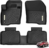 Vista 1 de YITAMOTOR Alfombrillas de Piso Compatibles con Ford Edge 2015-2024, Forros de Piso de TPE Negro de Ajuste Personalizado 1ra y 2da Fila Protección