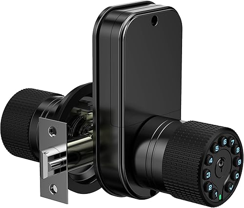 Pomo de puerta con teclado de doble cara con doble cilindro y llave similar, cerradura de puerta inteligente de entrada sin llave iuknob para