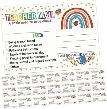 100pcs Classroom Management Incentive Postcards for Teachers and Parents, Positive Behavior Reward Cards for Preschool Kindergarten Elementary, Motivational Teaching Supplies