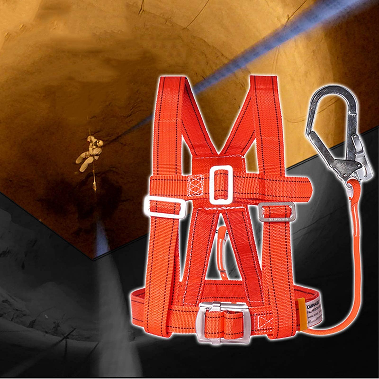 SwaYve Arnés de Seguridad para Detención de Caídas, Arnés de Escalada, Protección Personal, Protección Contra Caídas, Kit de Arnés de Seguridad para Trabajos Aéreos Y Montañismo/Big Hook/3M
