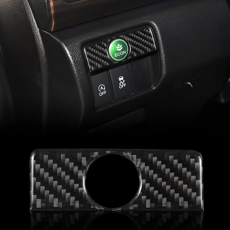 Moldura adesiva do interruptor de farol em fibra de carbono TOMALL para Honda Accord 9ª geração 2013 a 2017 – 1 unidade