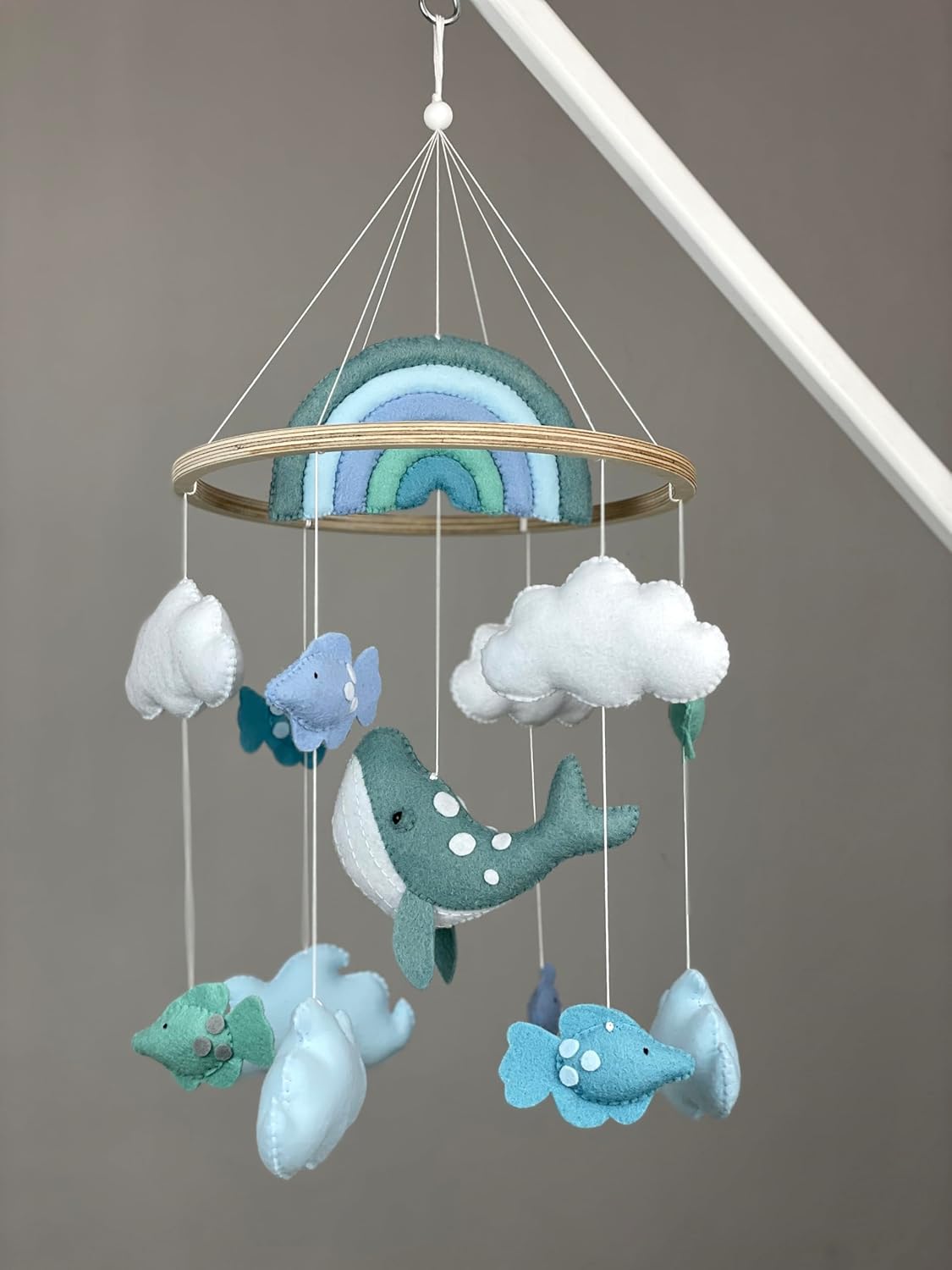 Whale Baby Mobile boy Ocean Crib Mobile Nautical Nursery Rainbow Under The sea Mobile Fish Mobile Whale Baby Shower