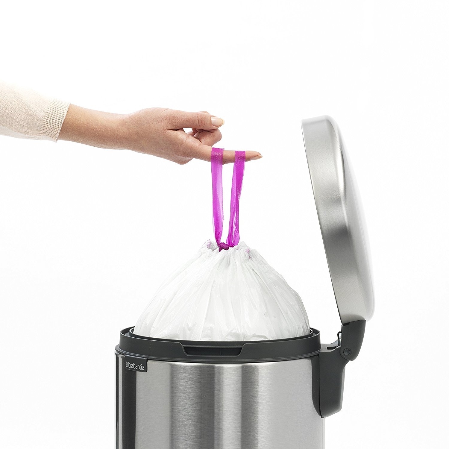 Brabantia Pedal Bin Newicon Pattumiera a Pedale, Secchio Interno in Plastica, Inox Satinato, 12 lt